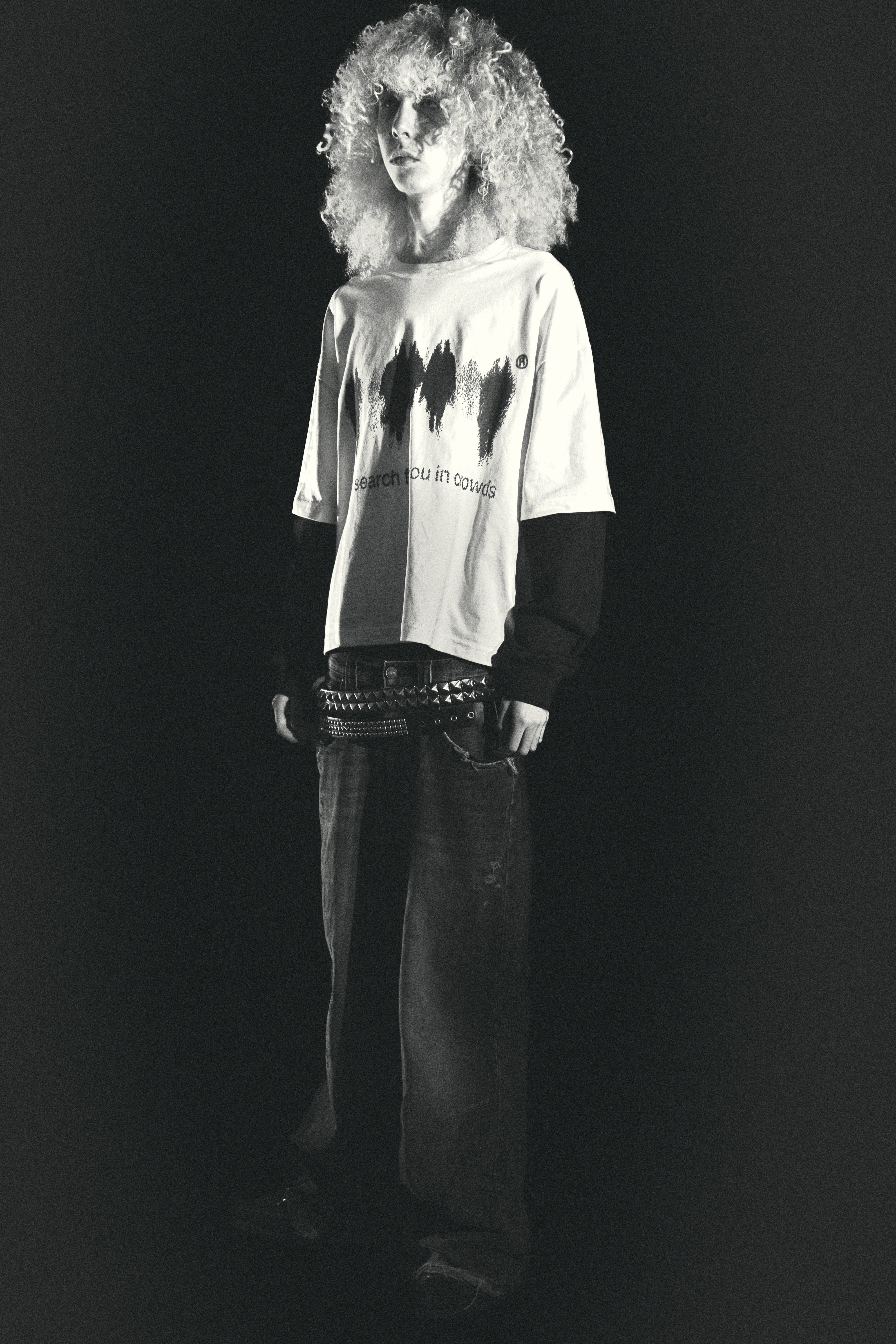 Crowds Layered Contrast Sleeve Cotton T-Shirt