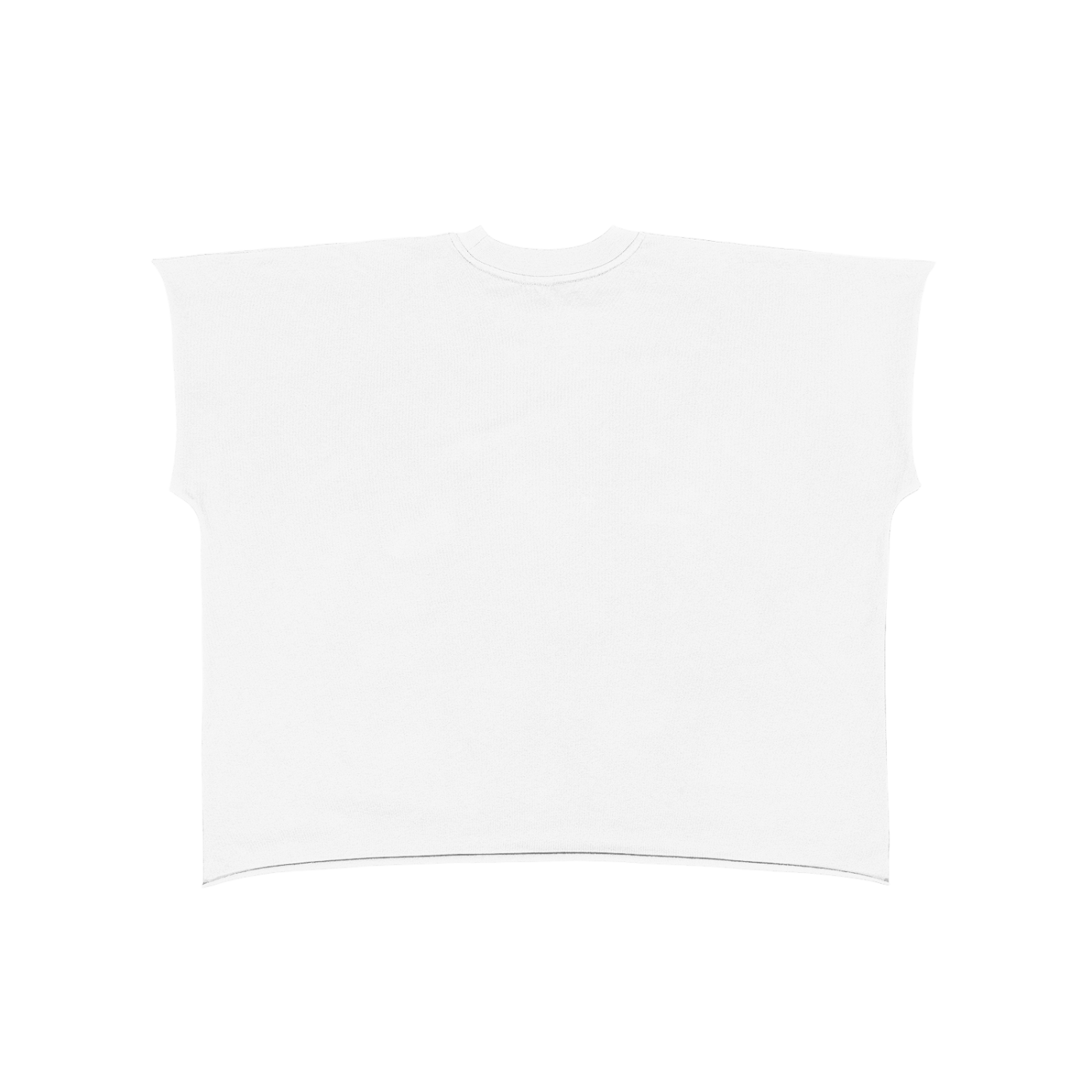 Decaying Raw Edge Boxy Non-Shrink T-Shirt